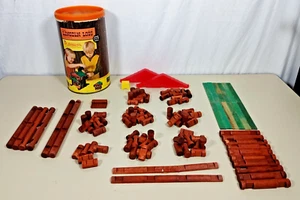 Vintage 1969 Playskool Original Lincoln Logs Set #891 Incomplete 110 Pieces - Picture 1 of 14
