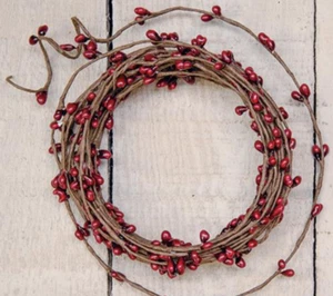 Pip Berry String Garland, 18 Feet, Red, Rustic and Primitive Decor - Picture 1 of 1