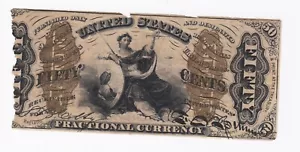 FR 1343 spnmf 50c Fractional Currency FACE Specimen - Picture 1 of 2