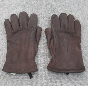 LL Bean Gloves Mens Medium Brown Deerskin Thinsulate Primaloft USA Made Vtg - Picture 1 of 15