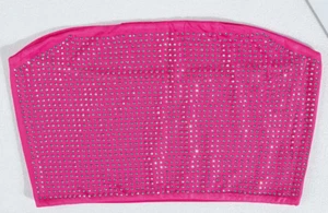 Neu-Damen Rose Rosa Strass Trägerlos Crop Top, XL (16-18) Slim - Bild 1 von 4