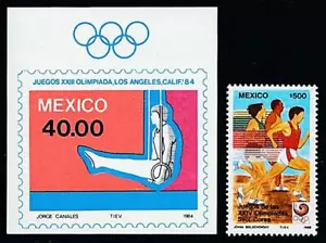 👉 MEXICO 1984 SUMMER OLYMPICS + S/S MNH SPORTS, GYMNASTICS - Picture 1 of 1