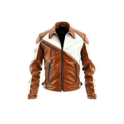 Men’s Cowhide Leather Jacket | Handmade Biker Motorcycle Jacket - LUXURY - Image 1 of 4