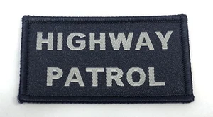 Highway Patrol Woven Patch, Police, Dark Blue, Hook Rear - Picture 1 of 7