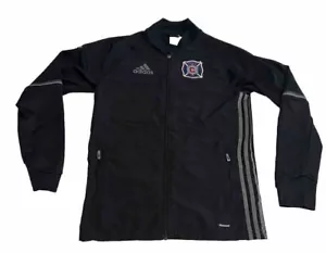 Chicago Fire FC adidas Jacket Men's Black Soccer Full Zip MLS Small - Picture 1 of 6