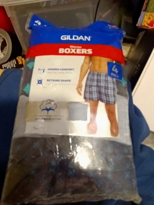 Gildan Boxers Para Hombre Tejido Suave Premium Algodón Boxers Ropa Interior 4 Pares NUEVO Foto 1 de 4
