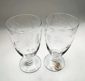 Princess House Heritage Etched Glass Juice Cordial Sherry Dessert Glasses Set-2 - Picture 1 of 4