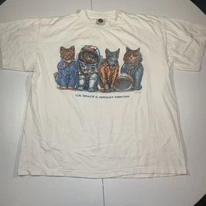 Vintage 90s Prints Of Tails Mens T Shirt Space And Rocket Center Print Size XXL - Picture 1 of 9