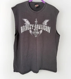 Vintage Bergdale Harley Davidson T-Shirt XL Sleeveless Tee Albert Lea, Minnesota - Picture 1 of 6