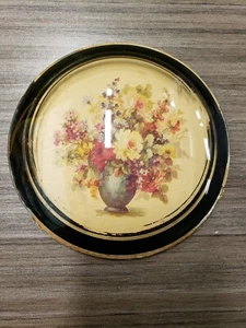 Vintage 6" Peter Watson Art Studio Hand Made Convex Bubble Glass Flowers in Vase - Picture 1 of 4