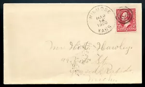Primera bur. tipo III de EE. UU. Iss. Cubierta de 1900 de Wilmore, Kansas RPO - Imagen 1 de 2