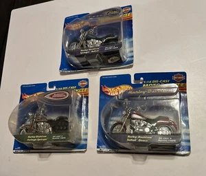 Mattel Hot Wheels Harley Davidson 1:18 Die Cast Motorcycle 🏍️ Lot Of 3 Blister - Picture 1 of 5
