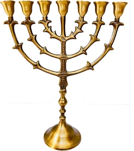 Menorah 12" No.7168 Made of Brass Copper, Antique and Original Design. Free S... - Picture 1 of 12