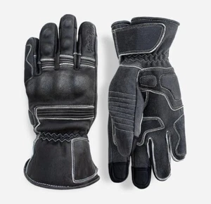 NEW Indie Ridge Gray Leather Motorcycle Gloves size XX Large - Full Gauntlet Bla - Picture 1 of 10