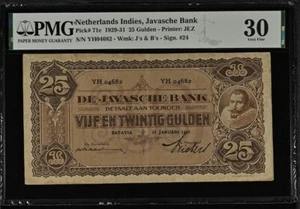Netherlands Indies, Javasche Bank, 25 Gulden 1929-31 , PMG 30 V FINE - Picture 1 of 2
