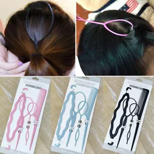 4Pcs Hair French Braid Topsy Tail Clip Magic Styling Stick DIY Bun Maker Tool = - Picture 1 of 15
