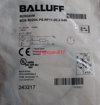 Interruptor de proximidad 1 pieza nuevo balluff BOS R020K-PS-RF11-00,2-S49 vía FedEx o DHL Foto 1 de 3