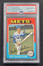 1975 BUD HARRELSON Signed Topps Baseball Card-NEW YORK METS-PSA 10 Auto
