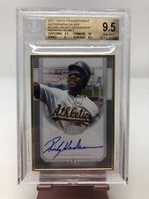 2017 TOPPS TRANSCENDENT AUTO SILVER RICKEY HENDERSON A'S 05/15 BGS 9.5/10 TCA-RH