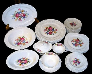 Vintage Pope-Gosser Embossed Floral #25004 Rose Point China. Made in the U.S.A. - Picture 1 of 105