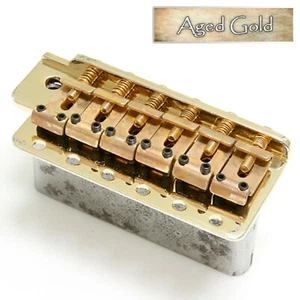 NEW Q-Parts AGED COLLECTION Tremolo for '57 Strat Steel Block, AGED GOLD - Picture 1 of 3