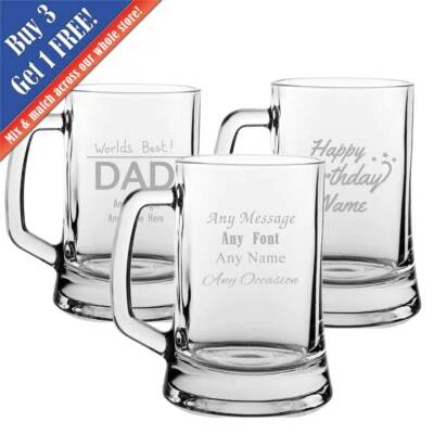 CNC GROUP Personalised Engraved Seasonal Glass Beer Mugs