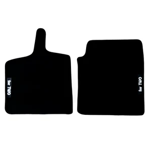 Front Car Floor Mats Velour For Smart For Two Waterproof Black Carpet Liners 2pc - Picture 1 of 12