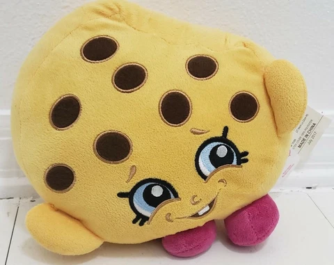 Shopkins Yellow Kookie Cookie Plush Pillow  - Very  Good Condition Cover