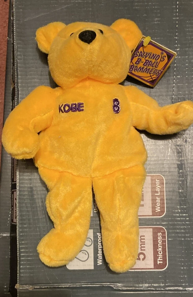 Kobe Bryant #8 Los Angeles Lakers Gold'n Bears Beanie Bear 1999 With Tag Salvino