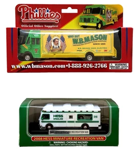 2018 WB Mason Phila Phillies Van Truck SGA & "FREE" 2008 HESS Van - Both NEW - Picture 1 of 6