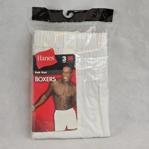 3 pares de calzoncillos boxer vintage Hanes para hombre ropa interior corte completo blanco talla M 34-36 2003 - Imagen 1 de 4