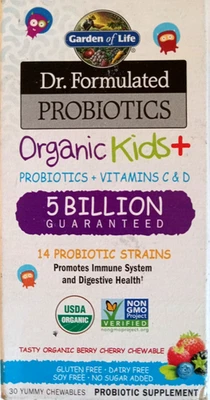 Garden Of Life Probióticos Orgánicos Niños Probióticos Suplemento 30 Masticables 04/2027 Foto 1 de 3