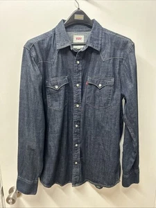 Levis Shirt Mens M Medium Blue Pearl Snap Western Denim 100% Cotton - Imagen 1 de 6