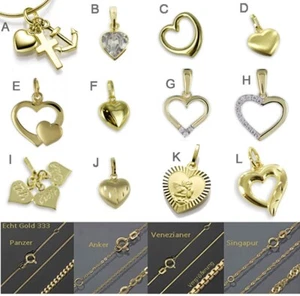 Herz Anhänger Kette Gold 333 Goldschmuck Frauen Damen ECHT Schmuck Geschenke ❤️ - Bild 1 von 3