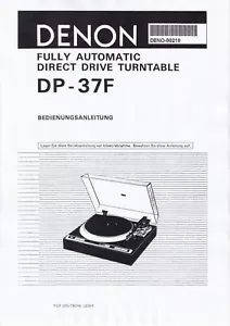 Manual de instrucciones-Operating Instructions para Denon DP-37 F en alemán, alemán - Imagen 1 de 1