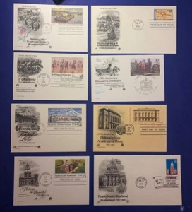 (7) FDC STATES WASHINGTON D.C WYOMING WISCONSIN1986-1991 Stamps Artcraft - Picture 1 of 4