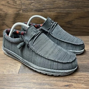 Hey Dude Men's Loafers Wally Sox Jet Black Slip On Casual Shoes Size 8 - Picture 1 of 14