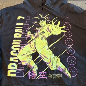 Dragon Ball Z Goku Pullover Hoodie Mens Sweatshirt Toei Animation Black Sz MED - Picture 1 of 9