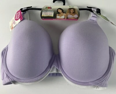 Sujetadores Camiseta Fruit of the Loom Mujer (2) Talla XL Suave ESTILO Lila Blanco B18 Foto 1 de 4