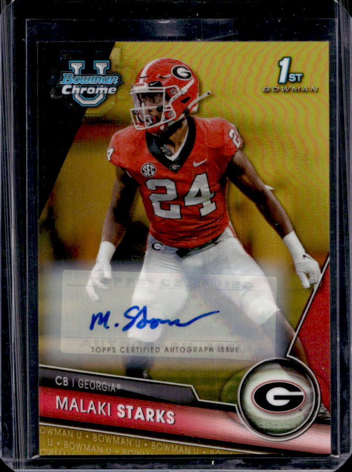 2023 Bowman Chrome University Malaki Starks 1st Gold Refractor Auto #23/50
