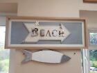 Ocean Beach Decorative Word Art Sign Letter Block Bathroom Fush OOAK DRIFTWOOD