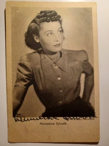 Tarjeta de autógrafo Hannelore Schroth original firmada a mano / cine T4 - Imagen 1 de 2