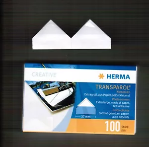 Herma Transparol self adhesive Large Photo Corners 37mm ref 1302 1 x Pack of 100 - Picture 1 of 1