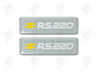 RENAULT CLIO 220 RS 220 - GREY - RENAULTSPORT GEL RESIN DOMED BADGES PAIR