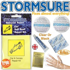 Soft Top Car Roof Convertible Hood Repair Kit Includes Patches Glue Clear Black