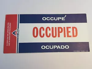 1972 Delta Airlines Seat Occupied Card - 3 Languages, Vintage Air Travel - Picture 1 of 4