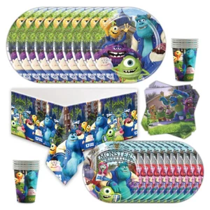 Monsters University Birthday Party Supplies Set Plates Cups Tablecloth Napkins - Picture 1 of 6