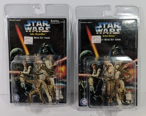 NOS NEW Star Wars 1996 Placo Toys Cast Metal Keychain Artoo-Detoo Luke Skywalker - Picture 1 of 9