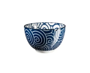 Jurka Nudelschale Bowlsschale Suppen 15 cm "Spiral", mit Essstäbchen-Halterung - Bild 1 von 2