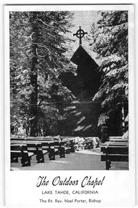 The Outdoor Chapel LAKE TAHOE, CA Noel Porter Church 1940s Vintage Postcard - Picture 1 of 2